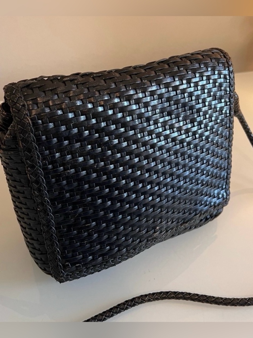 TALBOTS WOVEN LEATHER CROSSBODY BAG